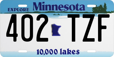 MN license plate 402TZF