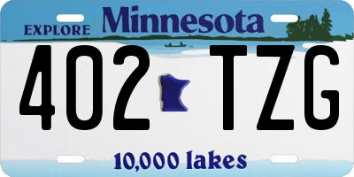 MN license plate 402TZG
