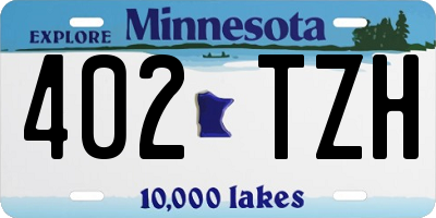 MN license plate 402TZH