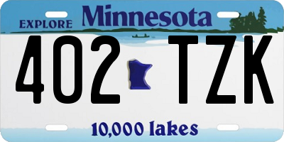 MN license plate 402TZK