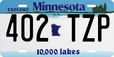MN license plate 402TZP