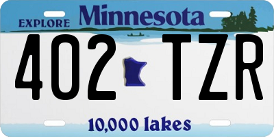 MN license plate 402TZR
