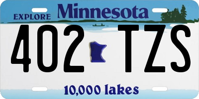 MN license plate 402TZS