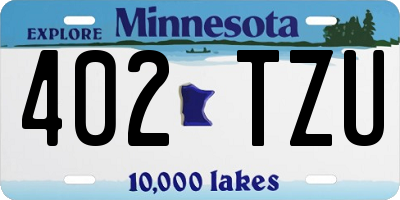 MN license plate 402TZU