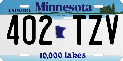 MN license plate 402TZV