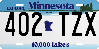 MN license plate 402TZX