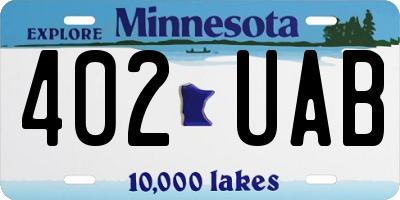 MN license plate 402UAB