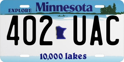 MN license plate 402UAC