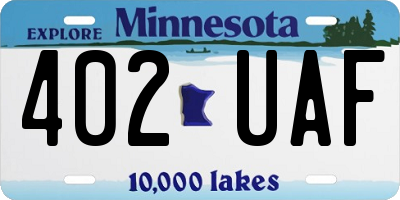 MN license plate 402UAF