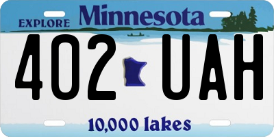 MN license plate 402UAH
