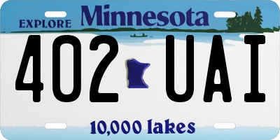 MN license plate 402UAI