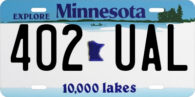 MN license plate 402UAL