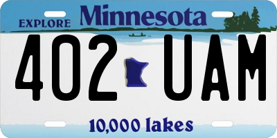MN license plate 402UAM