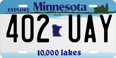 MN license plate 402UAY