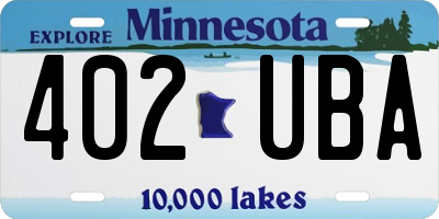 MN license plate 402UBA