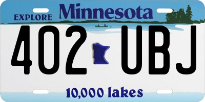 MN license plate 402UBJ