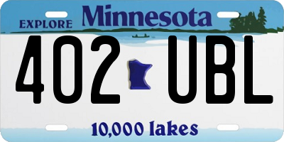 MN license plate 402UBL