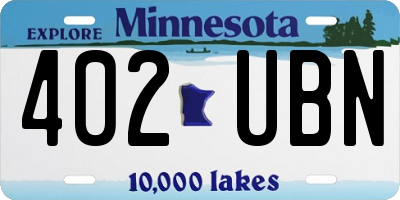 MN license plate 402UBN