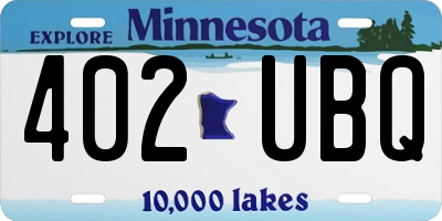 MN license plate 402UBQ