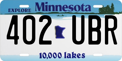 MN license plate 402UBR