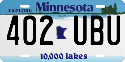 MN license plate 402UBU