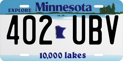 MN license plate 402UBV