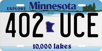 MN license plate 402UCE