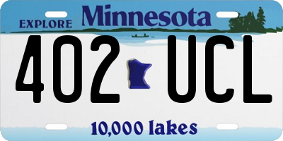 MN license plate 402UCL