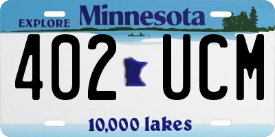 MN license plate 402UCM