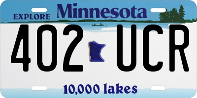 MN license plate 402UCR