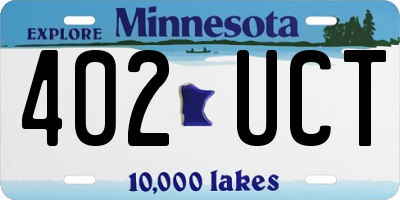 MN license plate 402UCT