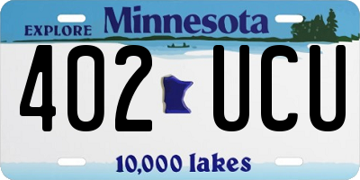 MN license plate 402UCU