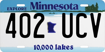 MN license plate 402UCV