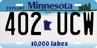 MN license plate 402UCW
