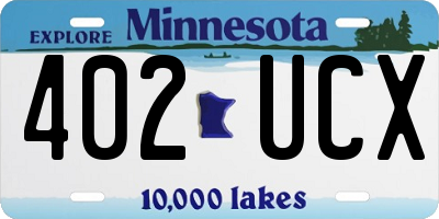 MN license plate 402UCX