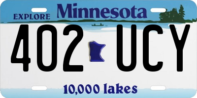 MN license plate 402UCY