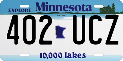 MN license plate 402UCZ