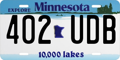 MN license plate 402UDB