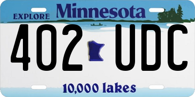 MN license plate 402UDC