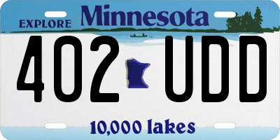 MN license plate 402UDD