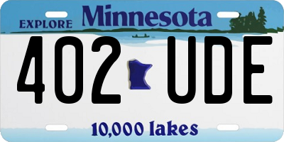 MN license plate 402UDE