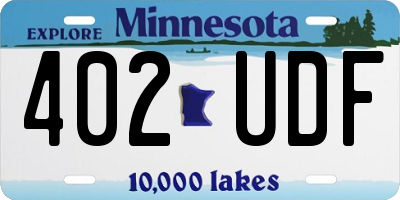 MN license plate 402UDF