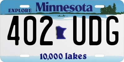 MN license plate 402UDG