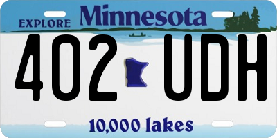MN license plate 402UDH