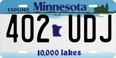 MN license plate 402UDJ
