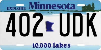 MN license plate 402UDK