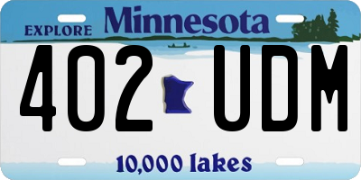MN license plate 402UDM
