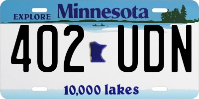 MN license plate 402UDN