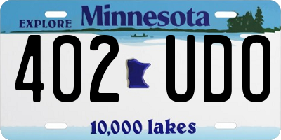 MN license plate 402UDO