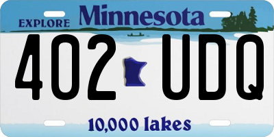 MN license plate 402UDQ